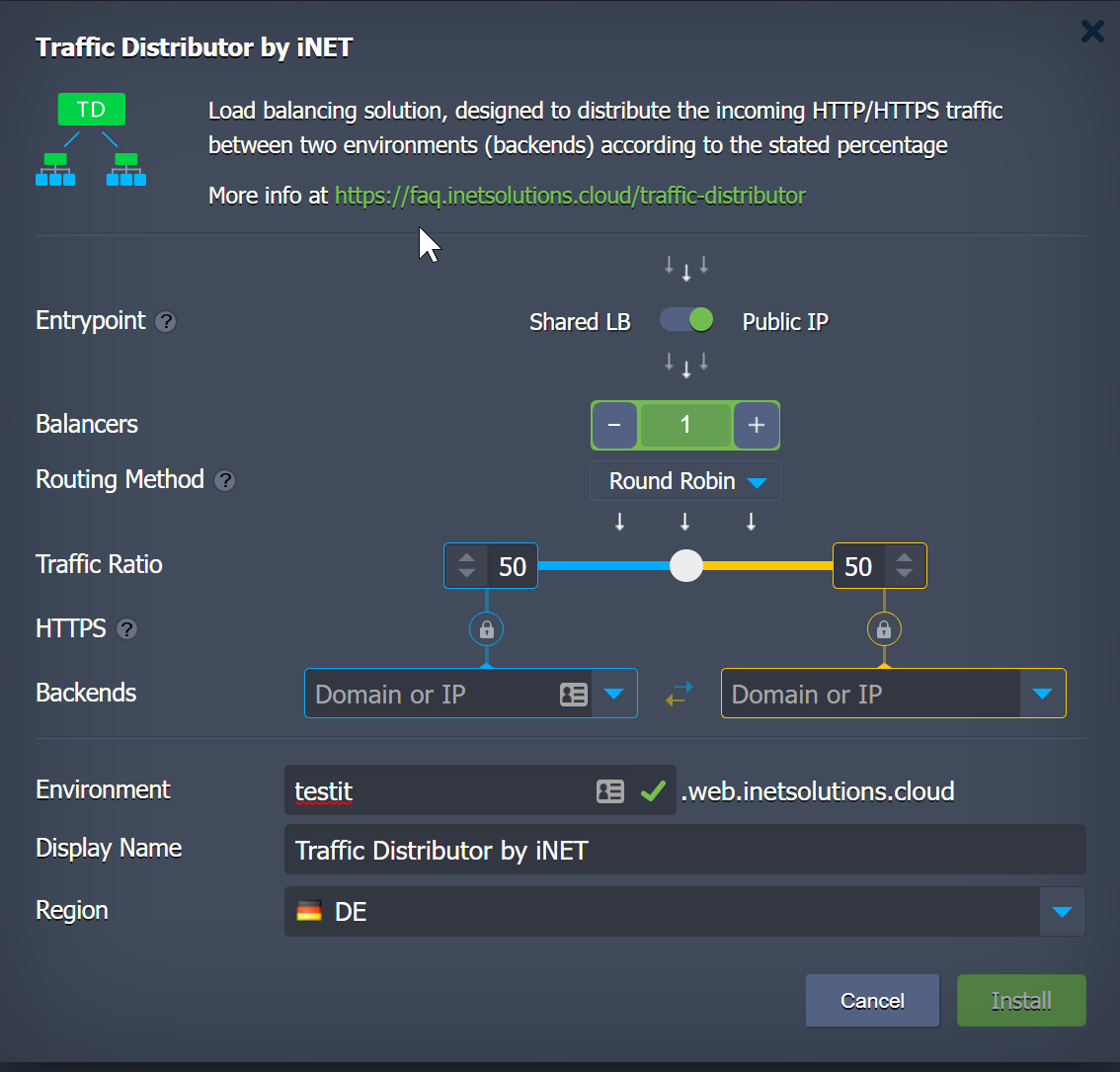 configure Traffic Distributor installation
