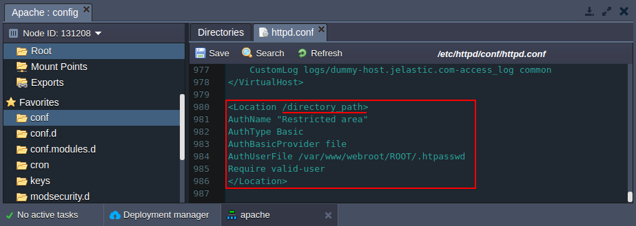Apache directory authentication