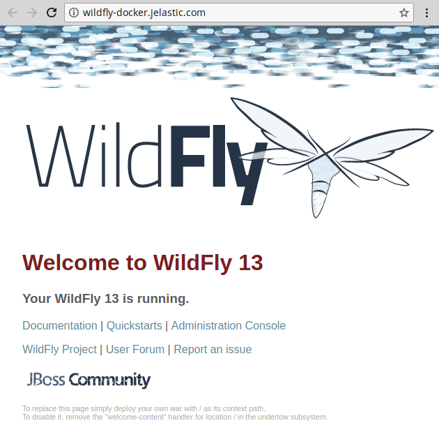 custom WildFly home page
