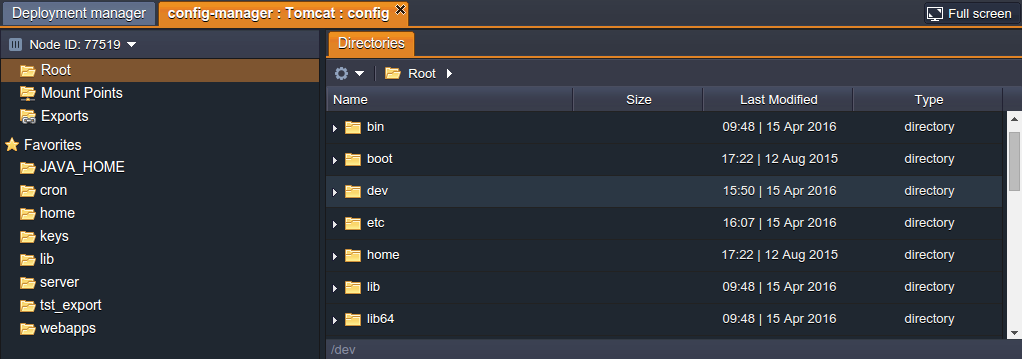 config manager tab