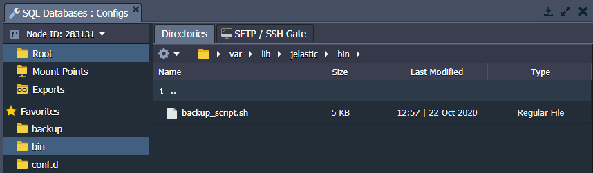 database scripts folder