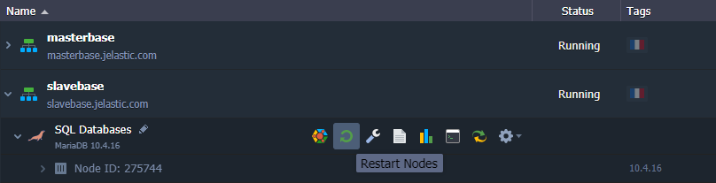 slave DB restart node