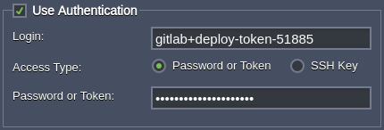 deployment authentication with git access token