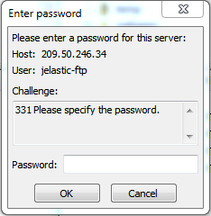 password for FTPS connection