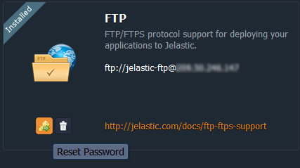 FTP add-on reset password