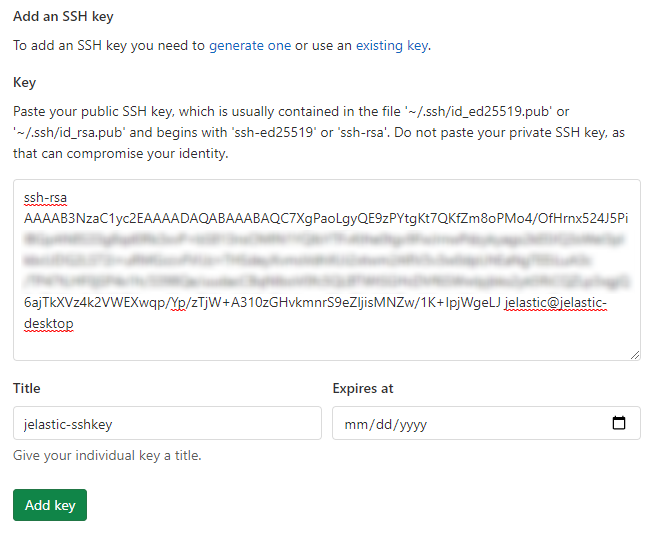 GitLab add public SSH key