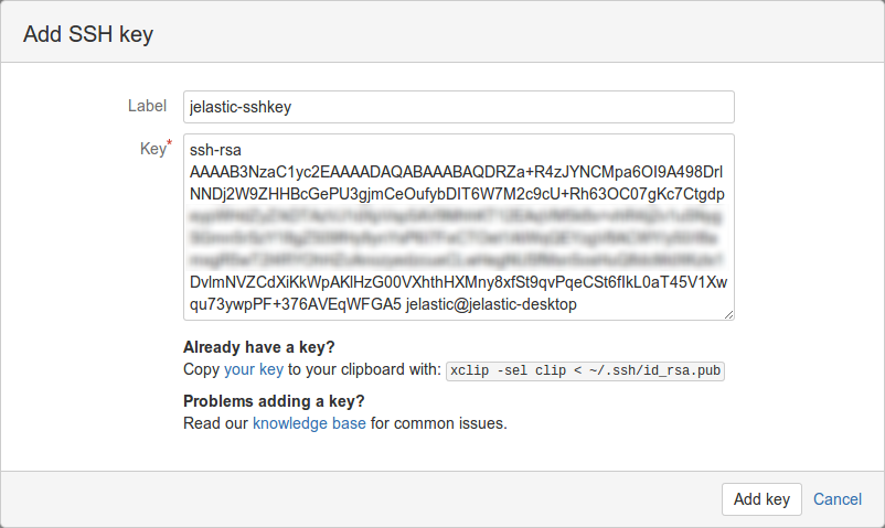 Bitbucket add SSH key