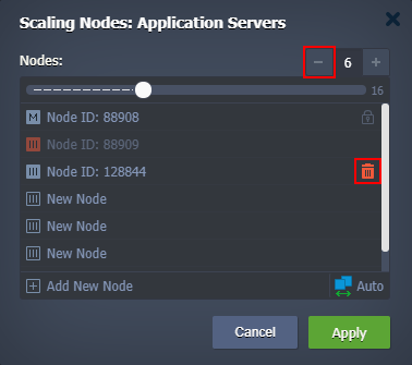 scaling nodes delete