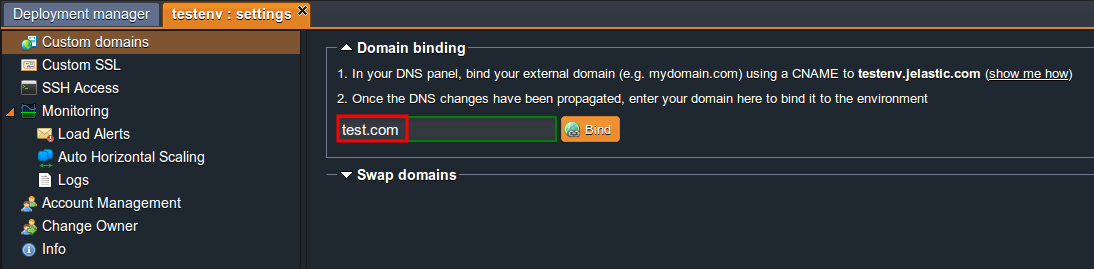 bind test domain