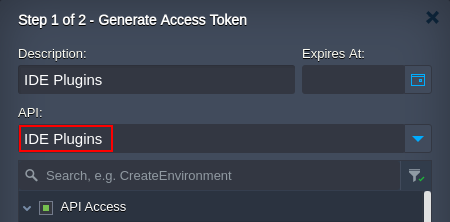 ide plugins access token
