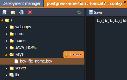 java application server config java key