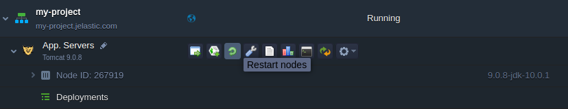 restart nodes button