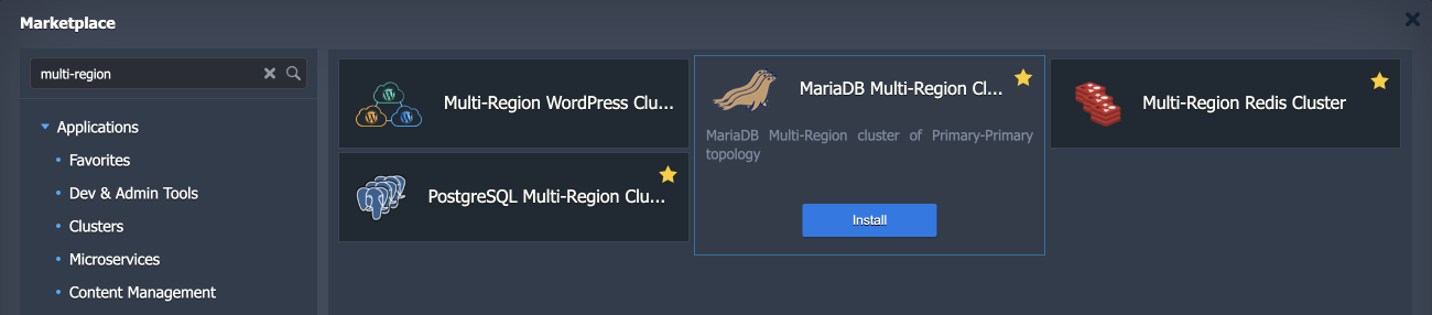 MariaDB multi-region marketplace