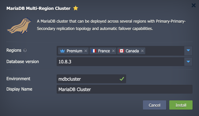 install MariaDB multi-region cluster
