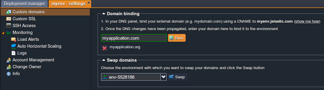 bind environment domains