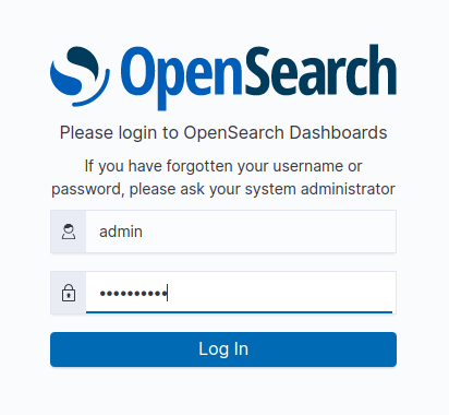 login OpenSearch Dashboards