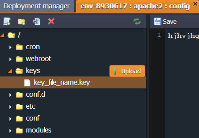 keys folder for SSH keys