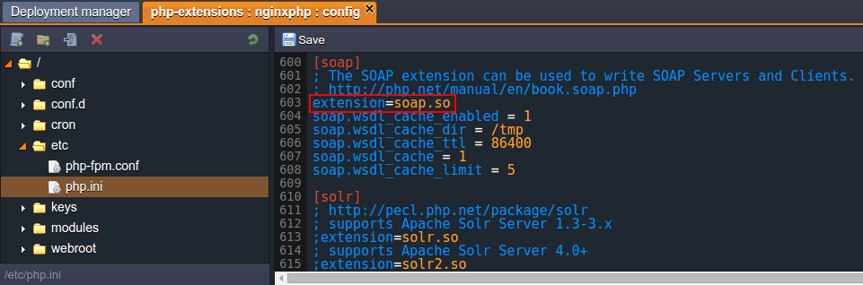php extensions soapso