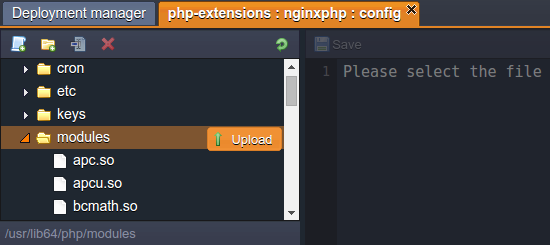php extensions upload
