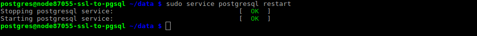 restart PostgreSQL server
