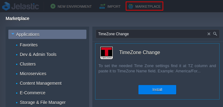 timezone add-on in marketplace