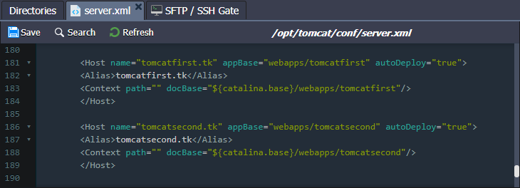 Tomcat multiple domains