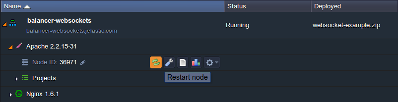 restart Apache nodes