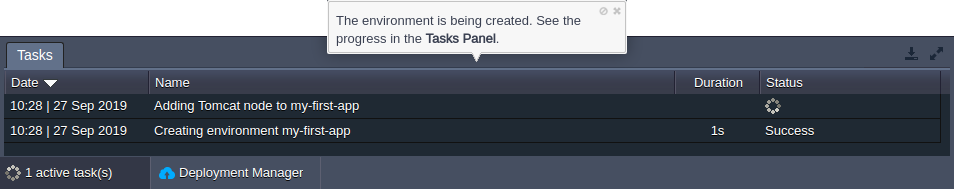 tutorial tasks panel