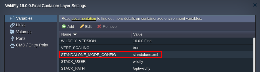 WildFly standalone config variable